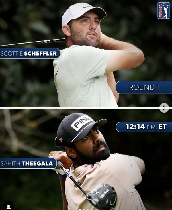스코티 셰플러와 사히스 티갈라. 사진=PGA투어