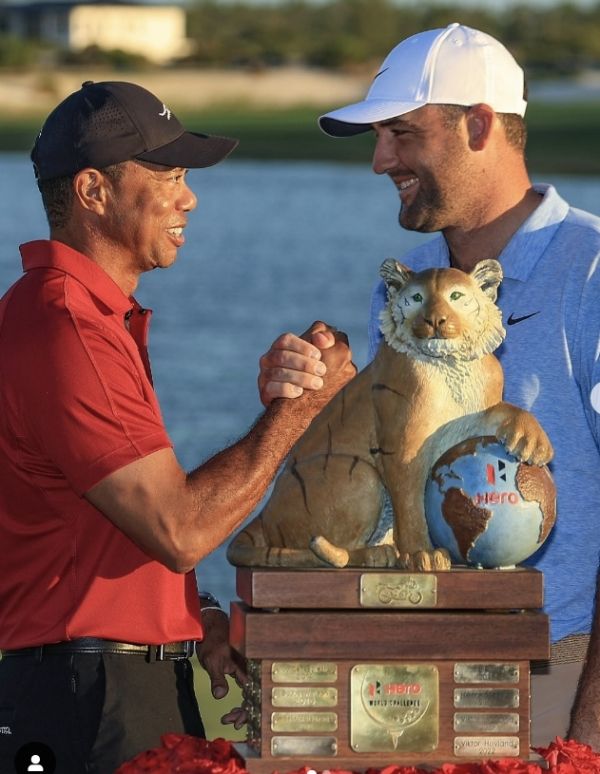 타이거 우즈와 스코티 셰플러(우측). 사진=PGA투어