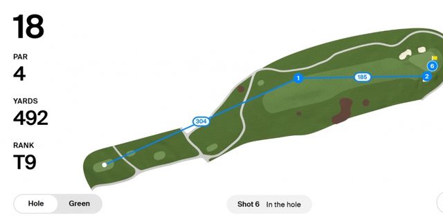 셰플러가 더블보기를 범한 18번홀.