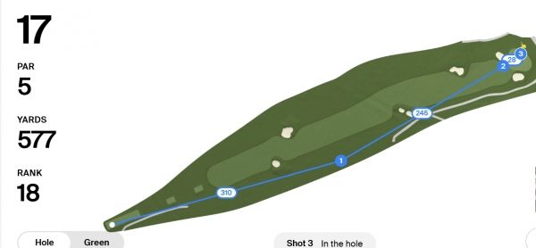 악샤이 바티아가 이글을 잡아낸 17번홀.