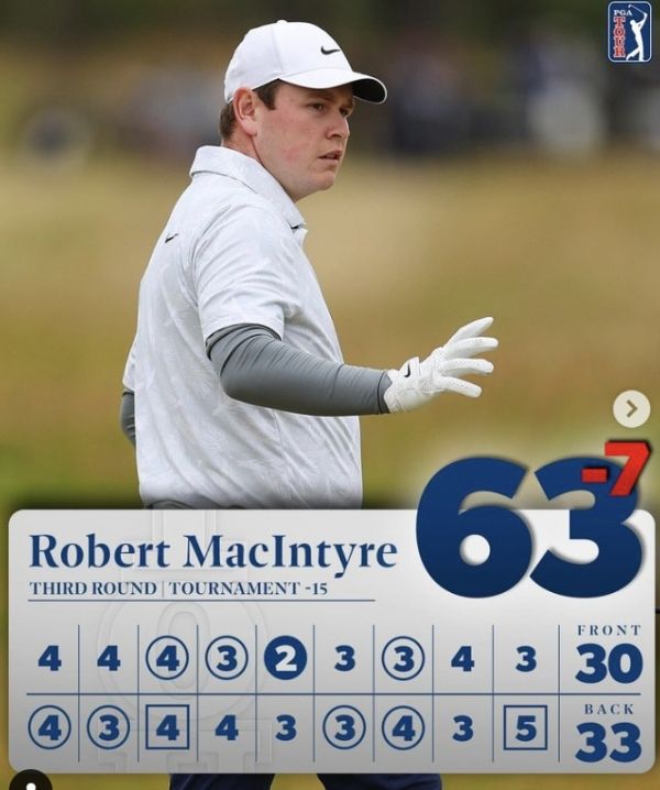 7타를 줄이며 역전승을 노리는 로버트 매킨타이어. 사진=PGA투어