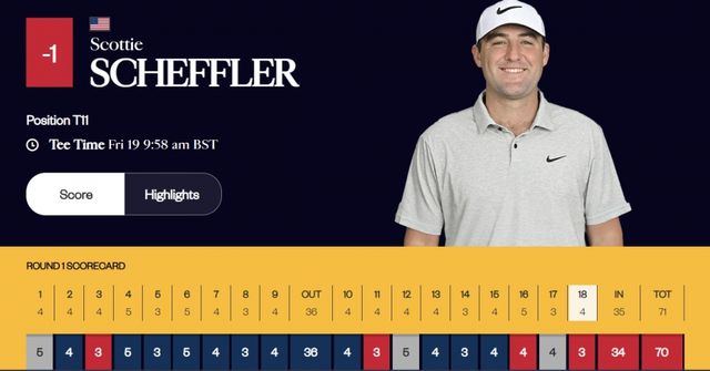 스코티 셰플러 1R. 사진=디오픈