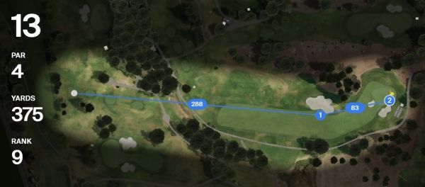 배상문이 83야드에서 세컨드 샷 이글을 잡아낸 14번홀. 사진=PGA투어