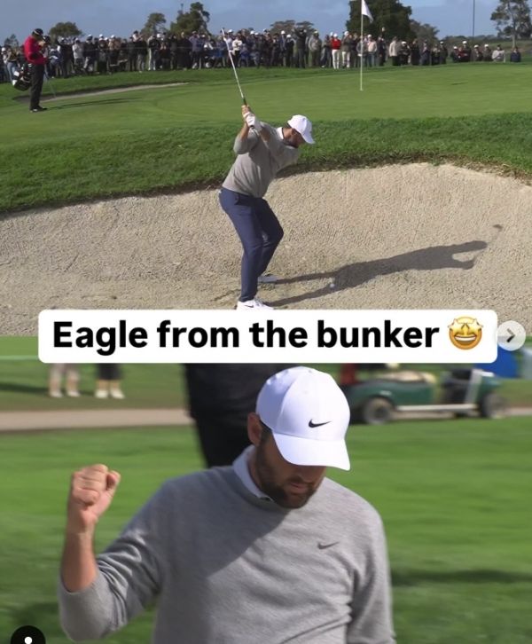 6번홀에서 벙커샷을 이글로 연결한 스코티 셰플러. 사진=PGA투어