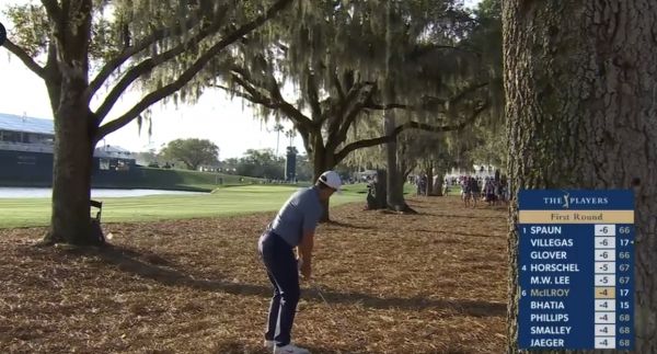 로리 매킬로이의 18번홀 세컨드 샷. 사진=PGA투어