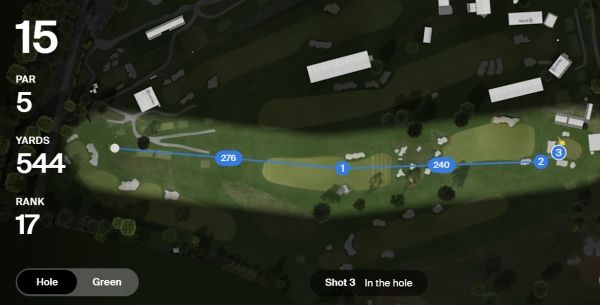 임성재가 이글을 잡은 15번홀. 사진=PGA투어