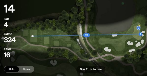 에릭 반 루엔의 14번홀 칩샷 이글.