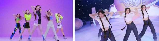 온라인 커뮤니티(좌-뉴진스, 우-아일릿)