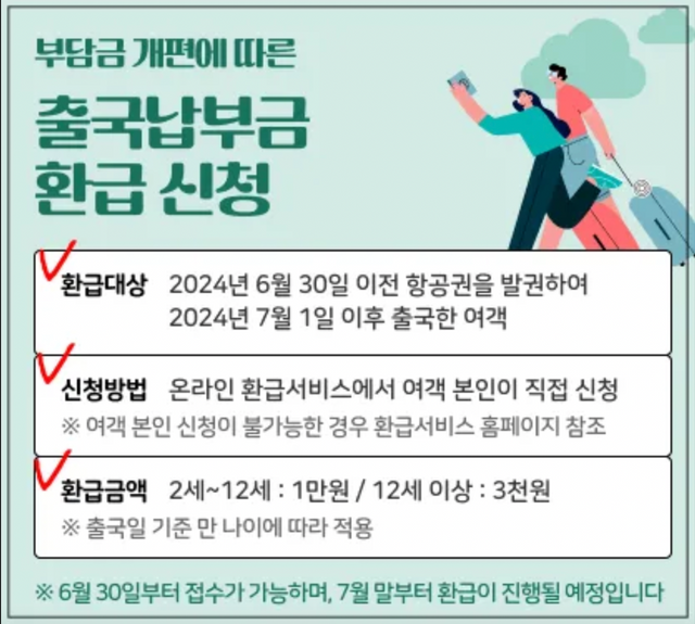 출국납부금 환급 서비스 홈페이지