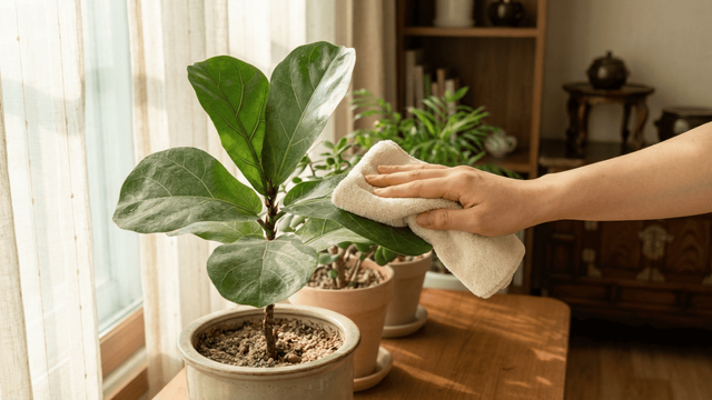 식물을 닦는 모습&nbsp;/ 기사 이해를 돕기 위한 AI 이미지