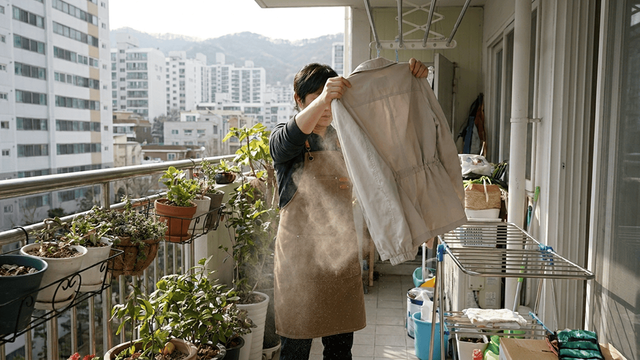 세탁전 전처리 중인 봄 옷 / 기사 이해를 돕기 위한 AI 이미지