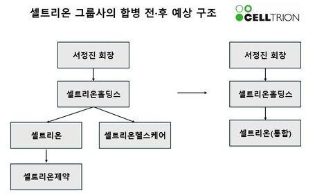 셀트리온 그룹사의 합병 전·후 예상 모습