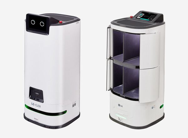 &nbsp;다양한 B2B 현장에서 운영 중인 LG 클로이 서브봇(양문형). /사진=LG전자