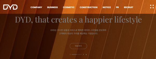 디와이디 홈페이지 화면 / 사진=디와이디 홈페이지