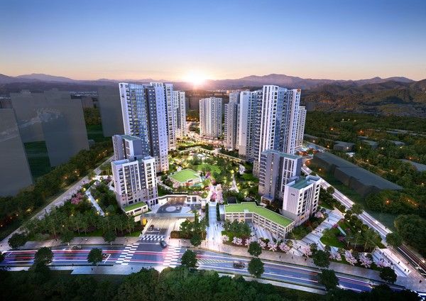 '동탄레이크파크 자연& e편한세상' 단지 투시도. /사진=DL이앤씨