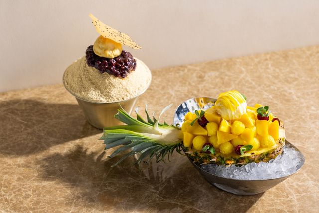 우도 땅콩 팥빙수, 파인애플 망고 빙수사진=한화호텔앤드리조트