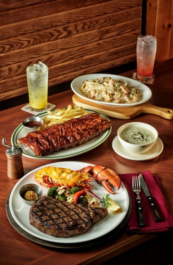 (하단부터 순서대로)&nbsp;블랙라벨 스테이크,&nbsp;베이비 백 립,&nbsp;투움바 파스타 /사진=아웃백