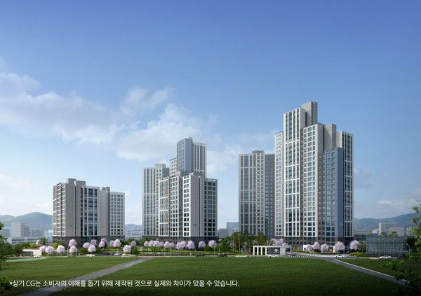 '두산위브 더센트럴' 투시도./사진=두산건설 제공