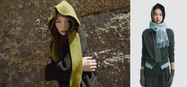 (왼쪽부터) 르캐시미어 캐시미어 바라클라바, 캐시미어 클래식 머플러 /사진=코오롱FnC