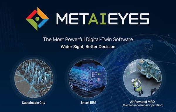 네비웍스가 오는 3월 3일(현지시간)부터 6일까지 스페인 바르셀로나에서 열리는 세계적 IT 전시회인 'MWC 2025'에 참가한다. 사진은 '메타아이즈' 사례 소개./ 사진=네비웍스