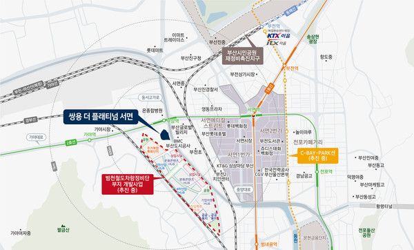 '쌍용 더 플래티넘 서면' 지역도./사진=쌍용건설