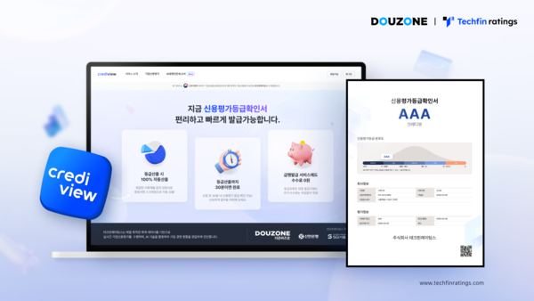 더존비즈온의 핀테크 전문 계열사 테크핀레이팅스가 지난달 출시한 '크레디뷰'(Crediview)가 기업의 공공입찰 준비를 쉽고 빠르게 지원하며 주목을 받고 있다. /사진=더존비즈온