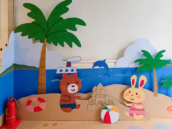 도토리하우스 내부 병동 인테리어 현장 사진 /사진=한화