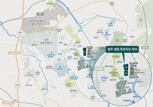 '청주 센텀 푸르지오 자이' 지역도./사진=대우·GS건설