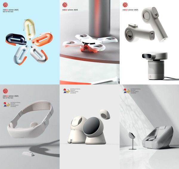 (왼쪽 위부터 시계방향으로) 삼성생명 라이프놀로지랩&nbsp;디자인 어워드 수상작에 선정된 '브레이크(Break), '세가'(Saga), '택'(Tak!), '리:마인'('Re:mine), 베티'(Beti), '루시드(Lucid)' / 사진=삼성생명