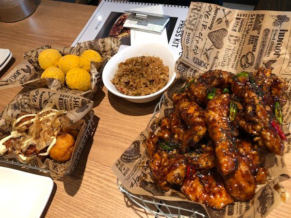 (시계방향으로) 맛초타코야끼, 카이막 치즈볼, 맛초킹라이스, 맛초킹 /사진=김현정 기자