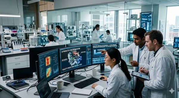 AI 신약 개발 모습을 AI로 생성한 이미지입니다. /사진=나노바나나