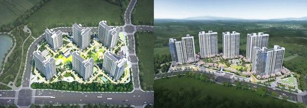 고덕국제신도시 수자인풍경채 1,2단지 조감도. /사진=BS한양