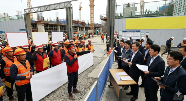 노동조합 및 노동관계조정법 개정안, 이른바 '노란봉투법'이 6개월간의 유예기간을 마치고 지난 10일부터 본격적인 시행에 들어가면서 국내 건설업계에 '노무 리스크' 비상등이 켜졌다.&nbsp;/사진=AI 생성 이미지