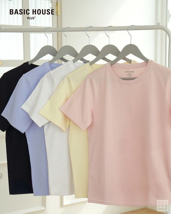 여성 면20수 레귤러핏 라운드 반팔티 /사진=아성다이소