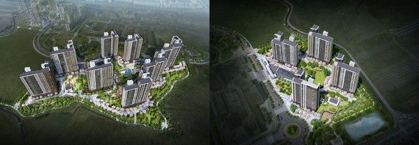 밀양 수자인 더퍼스트 1,2단지 조감도. /사진=BS한양