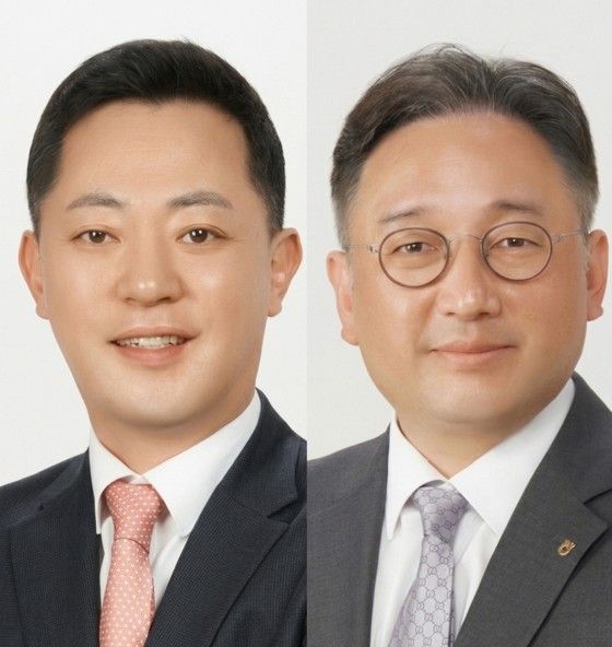 (왼쪽부터) 배광수 WM사업부 대표와&nbsp;신재욱 부동산인프라사업부 대표. / 사진=NH투자증권