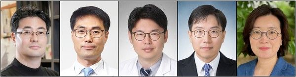 제15회&nbsp;광동&nbsp;암학술상&nbsp;수상자(왼쪽부터&nbsp;한정민&nbsp;연세대&nbsp;약학대학&nbsp;교수,&nbsp;김광일&nbsp;분당차병원&nbsp;병리과&nbsp;교수,&nbsp;전홍재&nbsp;분당차병원&nbsp;내과&nbsp;교수,&nbsp;김찬&nbsp;연세의대&nbsp;내과&nbsp;교수,&nbsp;오진경&nbsp;국립암센터&nbsp;암예방사업과&nbsp;교수) / 사진=광동제약
