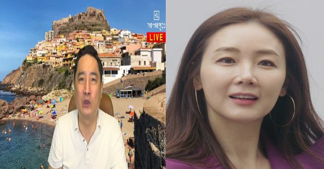왼쪽부터 강용석 변호사와 배우 최지우/사진=티스토리 블로그 제공