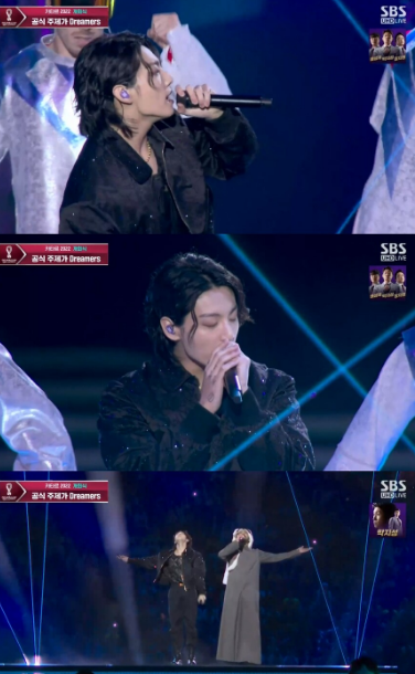 '2022년 FIFA 카타르 월드컵'에서 아시아인 최초로 개막식 무대를 연 방탄소년단 정국/SBS 제공