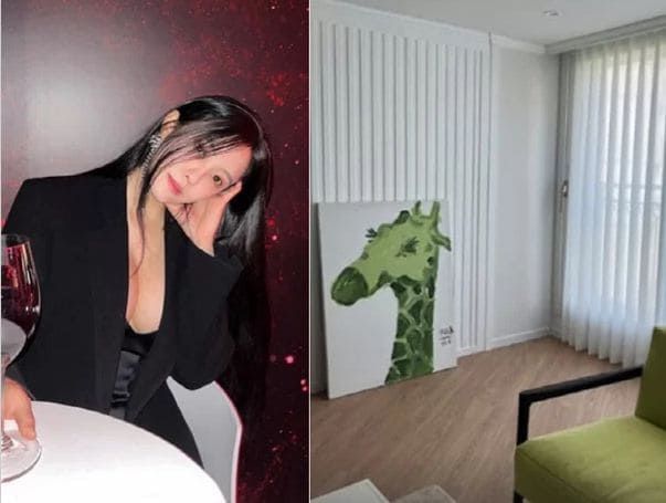 송민호가 효민에게 선물해준 기린 그린 그림 / 사진 = 효민 인스타그램