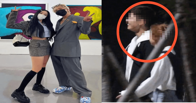 왼 티아라 효민과&nbsp; 위너 송민호, 그림 전시회에서 사진을 찍은 모습 , 오&nbsp; 기사와 관련없는 사진&nbsp;