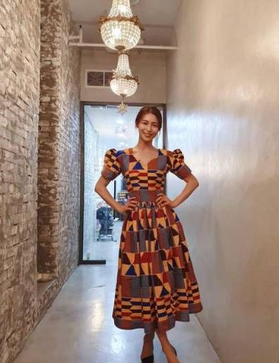 아그네스가 직접 만들어 보낸 드레스를 김정화가 입고 있다 /인스타그램&nbsp;