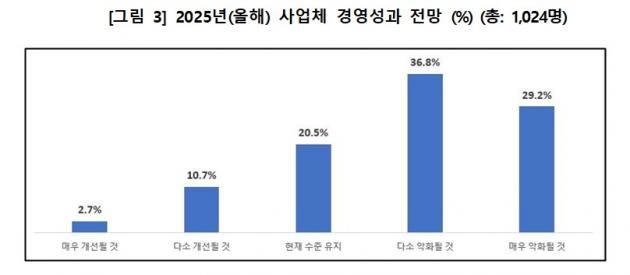 소상공인들의 2025년 사업체 경영 성과 전망.(소상공인연합회 제공)