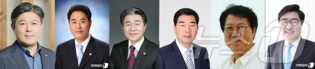 2026년 전국동시지방선거 전북자치도 정읍시장 선거에는 10여명의 시장 후보군들이 자천타천으로 거론된다. 왼쪽부터 김영재 전 한국식품산업클러스터 이사장, 정도진 전 정읍시의장, 우천규 전 정읍시의장, 이상길 시의원, 안수용 둘레 이사장, 최도식 전 청와대 행정비서관 .(뉴스1/DB)