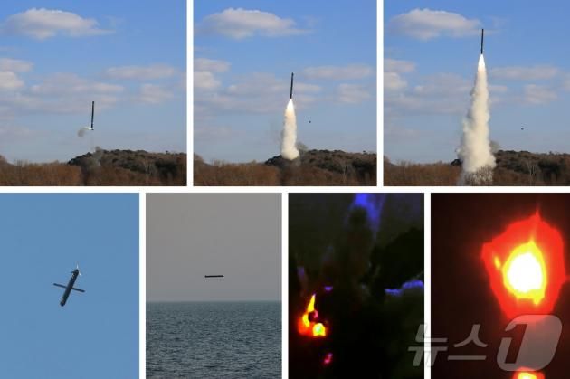 (평양 노동신문=뉴스1) = 북한 미사일총국이 전날인 25일 해상(수중) 대 지상 전략순항유도무기 시험발사를 진행했다고 노동당 기관지 노동신문이 26일 보도했다. 김정은 당 총비서도 현장에서 참관했다. [국내에서만 사용가능. 재배포 금지. DB 금지. For Use Only in the Republic of Korea. Redistribution Prohibited] rodongphoto@news1.kr