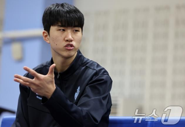 동호인 출신 최초의 프로 선수인 소노의 정성조가 20일 고양 소노 아레나에서 뉴스1과 인터뷰를 갖고 있다. 2025.1.20/뉴스1 ⓒ News1 이동해 기자