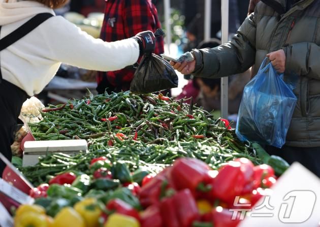 설 연휴를 앞둔 24일 경기 성남시 중원구 모란민속5일장에서 시민들이 제수용품 구매를 하고 있다. 2025.1.24/뉴스1 ⓒ News1 김영운 기자