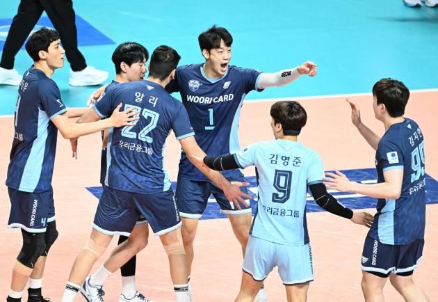 우리카드가 OK저축은행을 꺾었다.(KOVO제공)