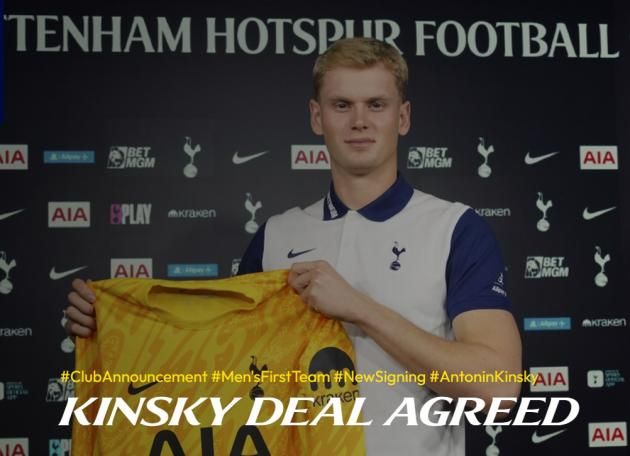 토트넘이 킨스키 골키퍼를 영입했다.(토트넘 홈페이지 캡처)