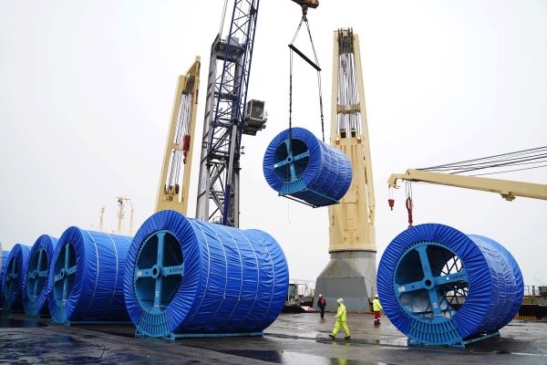 유럽으로 수출되는 대한전선의 초고압케이블. 사진=회사 제공